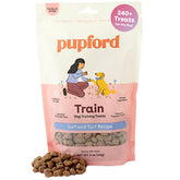 Pupford Freeze Dried Training Treats Surf Turf bag open for training rewards.