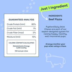 Pupford Smoked Bully Sticks odor-control close-up for a pleasant chew.