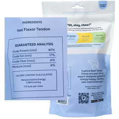 Pupford Thick Beef Tendon Chews close-up texture highlights natural tendon fibers