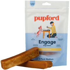 Pupford Yak Cheese Chews medium pack closeup — natural ingredients support dental care
