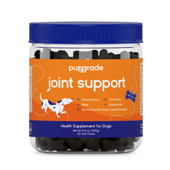 PupGrade Joint Support chews front label emphasizes tasty, dog-friendly bite for daily joint comfort.