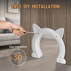 PUPIHOM cat door interior side view shows compact, space-saving design