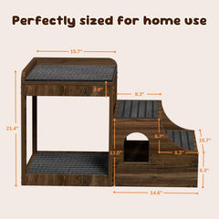 PUPIHOM multi level pet bed top and bottom provides space for two pets to lounge