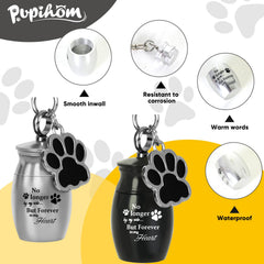 PUPIHOM urn keychain close-up highlighting waterproof and rustproof surface
