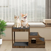 PUPIHOM pet window perch with stairs offers a sturdy elevated view for curious dogs and cats