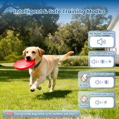 PUPKIDS GPS fence training modes display illustrates eight correction options for training sessions.