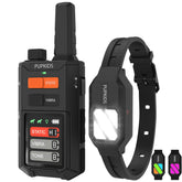 PUPKIDS training collar remote showing dual-dog channels for flexible training control