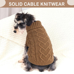Puppishy Khaki knitwear close-up reveals soft acrylic yarn for comfort.