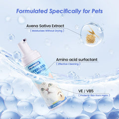 PUPMATE waterless cat shampoo with cat brush combo for easy grooming