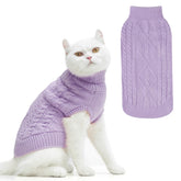 PUPTECK winter cat sweater front view offers cozy warmth for indoor outdoor moments