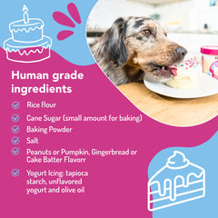 Puppy Cake Cuppy Cake peanut butter flavor offers a savory birthday treat.