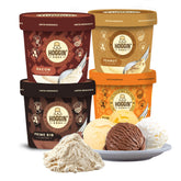 Puppy Cake Hoggin Dogs four-flavor pack front view for easy dog ice cream