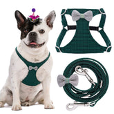 Puppytie No Pull Harness in green soft fabric for gentle skin contact during walks