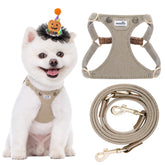 Puppytie No Pull XS harness in denim mocha brown for comfortable daily walks.
