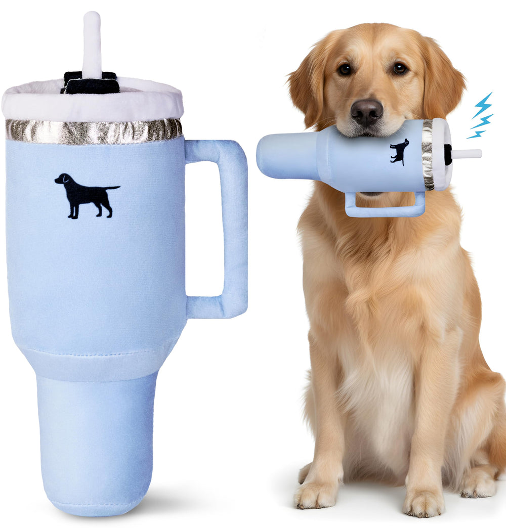 PUPROAR Pup Cup Tumbler azul chambray, juguete para perros, ideal para juego.