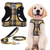 PUPTECK adjustable dog harness yellow front view for comfortable daily walks