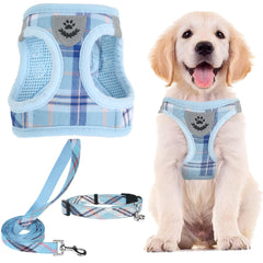 PUPTECK dog harness blue XS front view showing no-pull design for confident daily walks