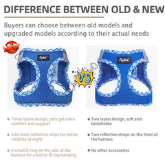PUPTECK dog harness blue XS side view showing adjustable fit