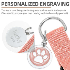 PUPTECK ID tag DIY surface with paw motif for customization and durability.