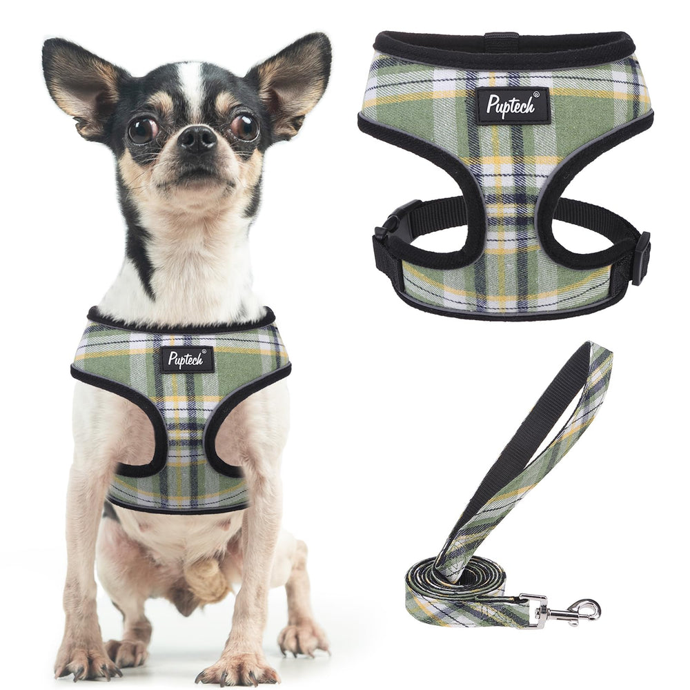 PUPTECK soft-mesh harness front view for lightweight daily-walk comfort