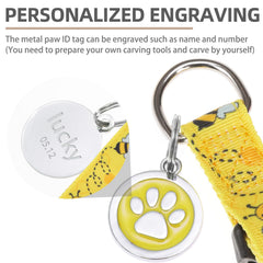 PUPTECK ID Tag front paw-pattern detail for DIY engraving.