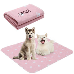PUPTECK washable pee pads pack-2 pink 34x36 inches offer reusable puppy training surface.