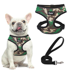 PUPTECK arnés malla suave camuflaje para perro, cómodo para paseos diarios.