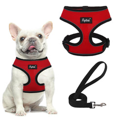 Arnés de malla suave PUPTECK rojo para paseos diarios.