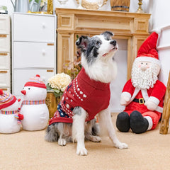 PUPTECK Christmas dog sweater red elk heart design for holiday photos.