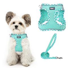 PUPTECK dog harness step-in design in green for quick, comfortable on/off wear