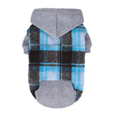 PUPTECK dog hoodie front view shows warm fleece lining for cold walks.