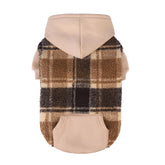 PUPTECK dog hoodie back view shows warm lambswool for chilly walks.