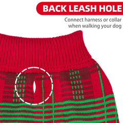 PUPTECK leash-hole design allows secure outdoor walks without removing the sweater