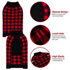 PUPTECK dog sweater with leash hole enables easy outdoor walks
