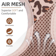 PUPTECK brown leopard harness side view showing secure wearing