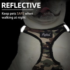 PUPTECK no-pull chest-stress harness reduces tension during walks.