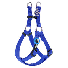 PUPTECK No-Pull harness navy blue front view shows comfortable chest wrap.