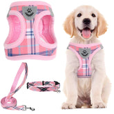 PUPTECK pink XS harness front view shows breathable mesh for all-day comfort.