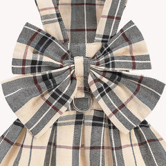 PUPTECK plaid dress bow detail adds cute charm for photoshoots.