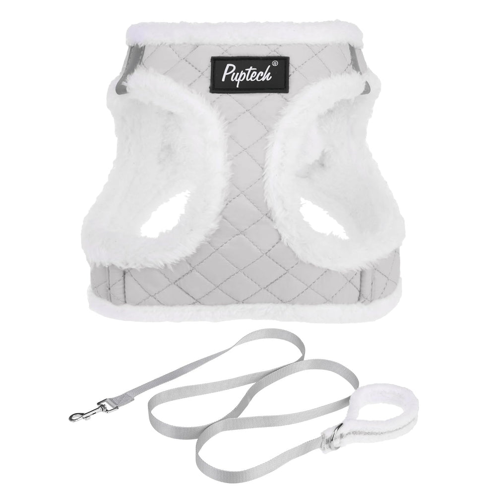 PUPTECK Plush Dog Harness front view shows secure fit for small dogs