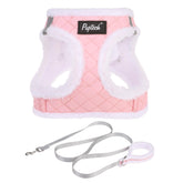 Pupteck plush dog harness step-in design offers easy on-off convenience.