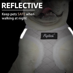 PUPTECK plush-harness-reflective-strips-night highlights night safety convenience.