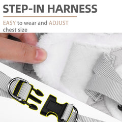 PUPTECK Plush Harness step-in design simplifies put-on for busy owners