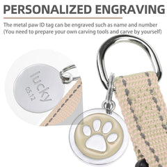 PUPTECK reflective strip on beige harness for low-light visibility