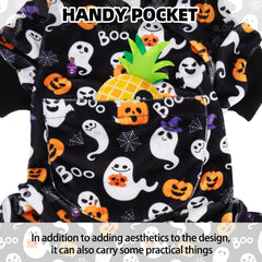 PUPTECK soft fleece dog pajamas XL elastic cuffs support freedom of movement.