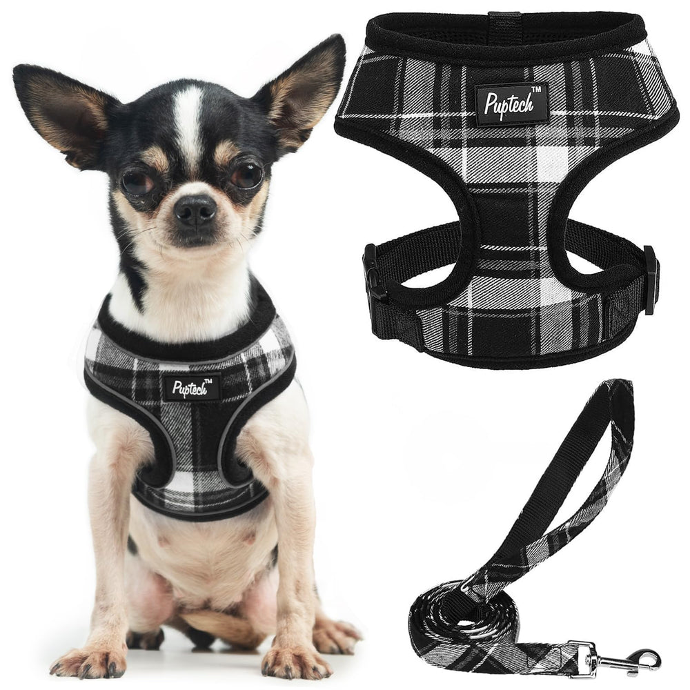 Pupteck soft mesh harness front view showing breathable fabric and fit