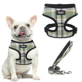 PUPTECK soft mesh harness plaid pattern design for comfortable daily walks