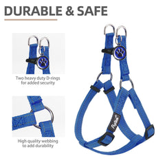 PUPTECK step-in harness front view shows easy on/off.