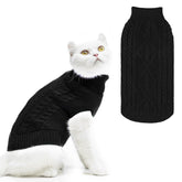 PUPTECK Winter Cat Sweater Coat front view shows cozy warmth for small pets.