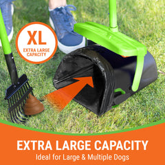 Pupzle rust-resistant rake captures waste in a single pass.